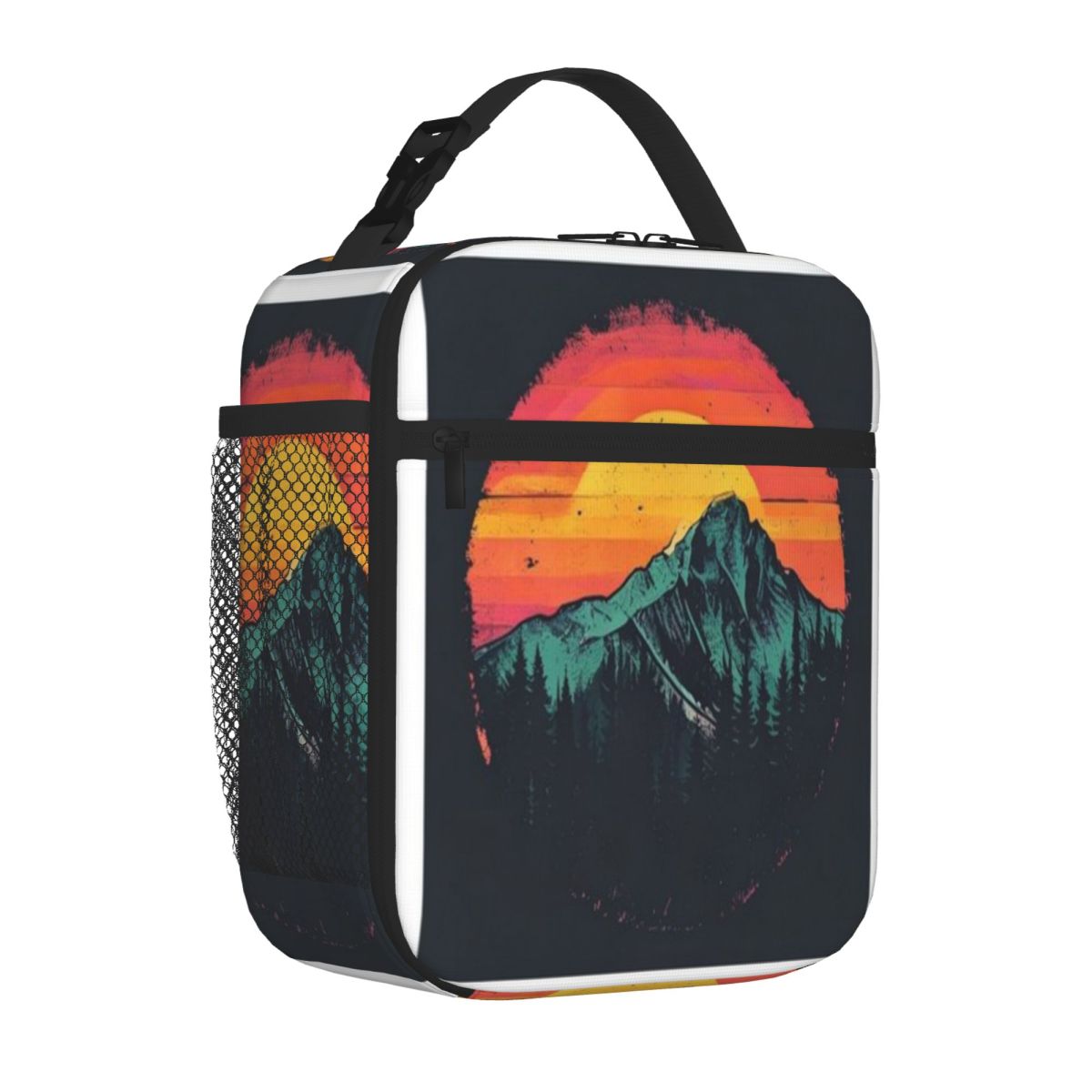 Outdoor Adventure Quilt - حقيبة غداء قابلة للطي بتصميم جبال