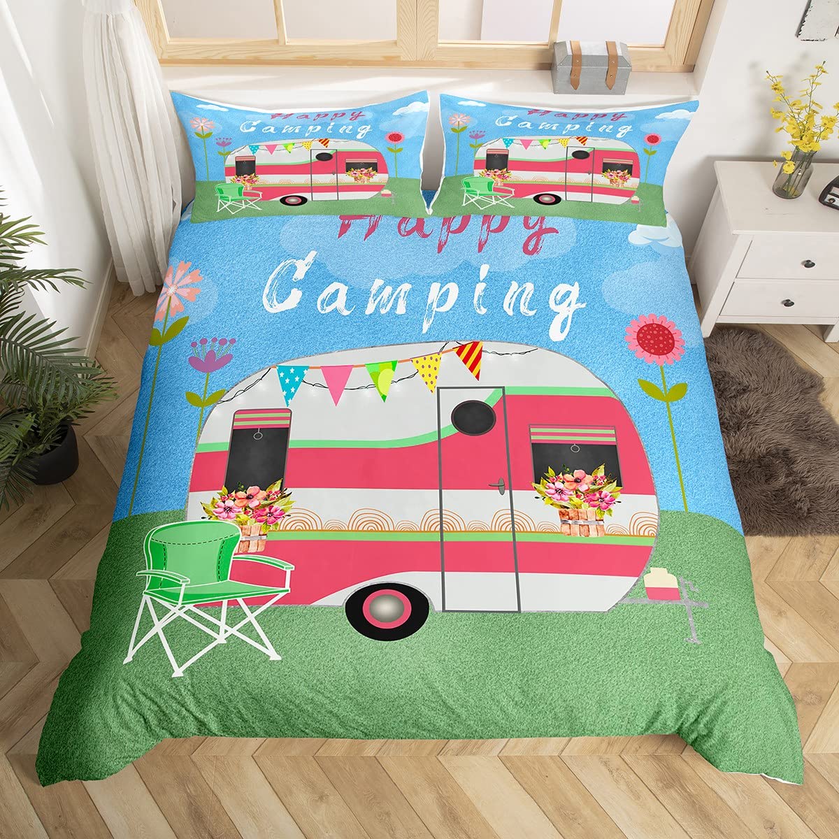 غطاء لحاف Happy Camping، طقم أ - مراجعة Outdoor Adventure Quilt وسعره